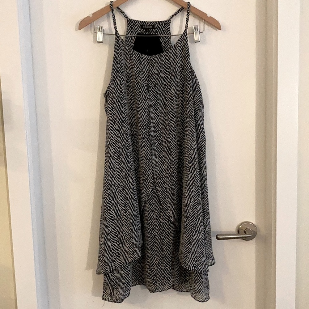 Aussie designer layered ruffled dress.
